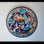 Vintage Tunisian ceramic wall plates set of 4 hand painted Nabeul pottery colorful Mediterranean Image 7