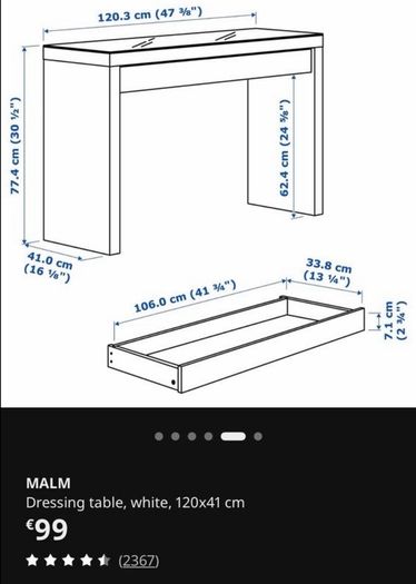 MALM dressing table - please read