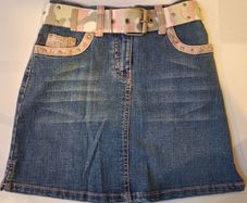 SALE!  Girls' Denim Skirt with Belt