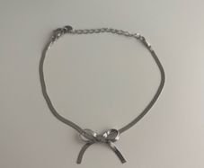 Snake Chain Bow Bracelet - Stainless Steel