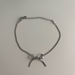 Snake Chain Bow Bracelet - Stainless Steel