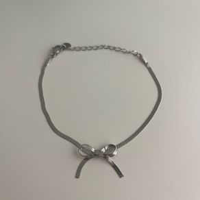Snake Chain Bow Bracelet - Stainless Steel