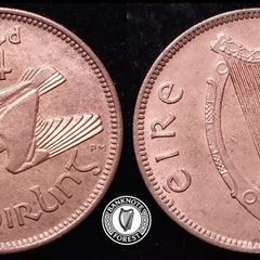 [#2442] - Ireland 1953 | Irish 1/4d | Farthing | Woodcock | KM.9 | UNC