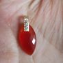 14 ct gold pendant withNatural  Carneol stone and Natural  diamonds Image 5