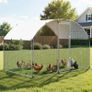 Large Metal Chicken Coop 3 x 2 x 2 m Walk-in Chicken Run House Cage, Doom Roof Hen House Enclosure with Cover and Security Lock, Image 7
