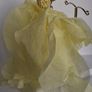 Lemon Yellow Pearl Cluster Stud Glass Inlay Extravagant Chiffon Petal Tassel Earrings Image 9