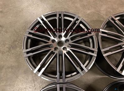21" Inch Porsche Macan Turbo Style Alloy Wheels Gunmetal polished 5x112 66.6