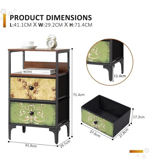 Bedside Tables set of 2,Bed Side Table for Bedroom