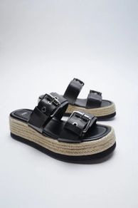 Zara Slip On Espadrille Black Sandals