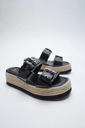 Zara Slip On Espadrille Black Sandals