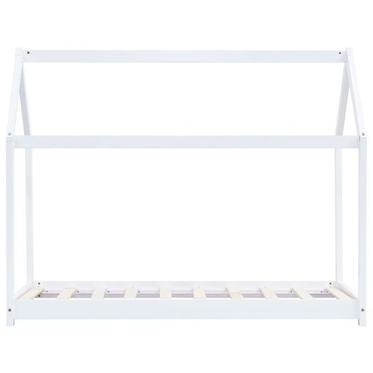 Kids Bed Frame White Solid Pine Wood 80x160 cm