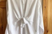 H&amp;M Ladies White Oversized smart casual Blouse Shirt with tied detail Size XL Uk 18 / 20 includes Post