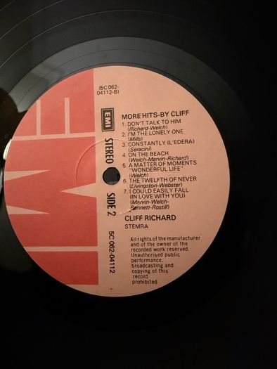 Cliff Richard More Hits By Cliff 1977 Dutch 12inch Vinyl LP EMI