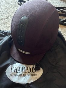 Riding helmet and boots