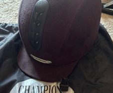 Riding helmet and boots