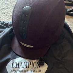 Riding helmet and boots