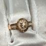 Diamond 9K (375) Yellow Gold SGL Certified Natural Champagne and White Diamond Ring Image 5