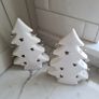 White Ceramic Light-Up Christmas Trees with Bells X 2 Image 2