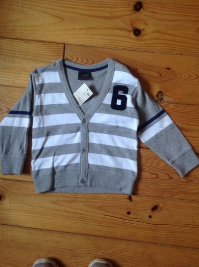 Age 1.5-2 NEXT Grey & White Striped Cardigan