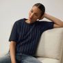 Next -Navy Blue Gem Crew Neck Knitted T-Shirt With Wool Image 2