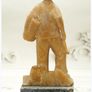 Vintage Chinese Soapstone Figure Cultural Revolution Woman Worker Handcarved Image 3