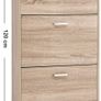 shoe cabinet with 3 flaps shoe rack Schuhkipepr shoe chest, oak-colored, adjustable 60 x 120 x 24 cm (W x H x D), oak look Image 4