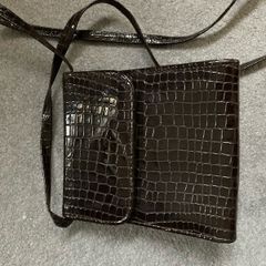 brown crossbody snake print