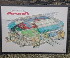 Vintage Football Memorabilia technical drawing framed print by Rudolf Das