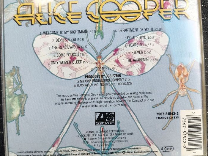 Alice Cooper - Welcome To My Nightmare CD (1975) 90's Reissue Classic Hard Rock EX+
