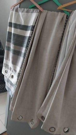 3 sets curtains and 3 curtain poles