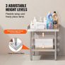 Stainless Steel Work Table, 24 x 24 x 26 Inch Commercial Food Prep Worktable, 3-Sided Backsplash Heavy Duty Prep Worktable, Metal Work Table Image 5
