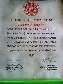Old Irish degree and certificates.