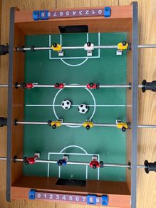 Tabletop Football Table Mini Foosball Game Wooden with 2 Balls and Score Counters