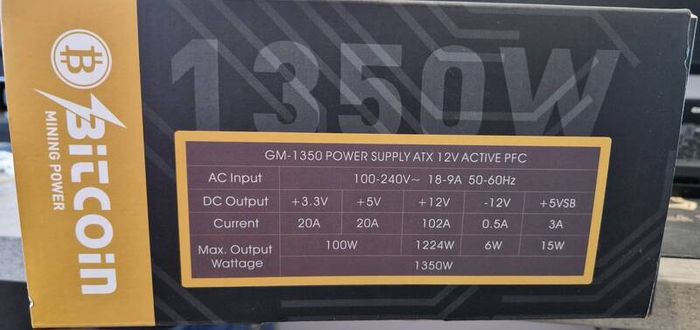 GameMax GM-1350W (1350 Watt) 80+ Gold Mining PSU/ Power Supply