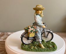 The Leonardo Collection The Bicycle Ride Figurine, Girl With a Bike