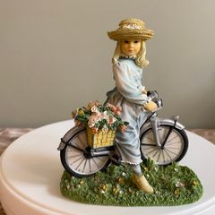 The Leonardo Collection The Bicycle Ride Figurine, Girl With a Bike