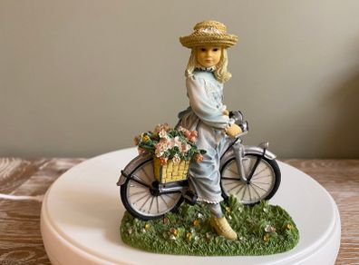 The Leonardo Collection The Bicycle Ride Figurine, Girl With a Bike