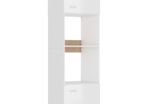Microwave Cabinet High Gloss White 60x57x207 cm Chipboard