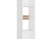 Microwave Cabinet High Gloss White 60x57x207 cm Chipboard
