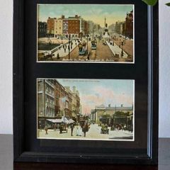 Framed Vintage Dublin Postcards  Sackville Street & Grafton Street