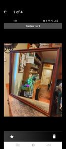 Teak framed Vintage Mirror