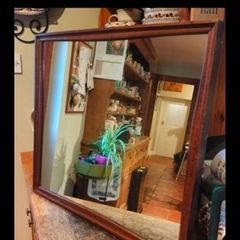 Teak framed Vintage Mirror