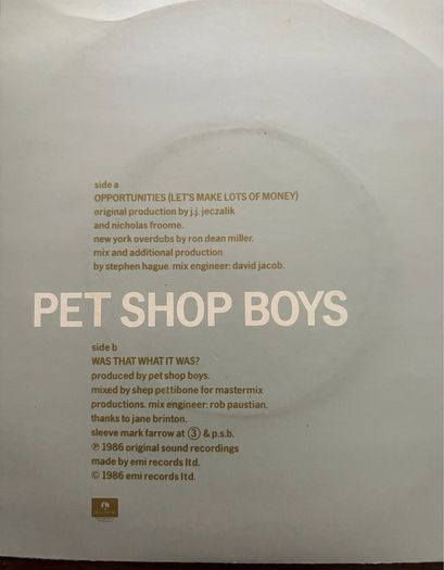 Pet Shop Boys Opportunities (Let's Make Lots of Money