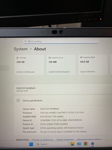 Dell Latitude 5430 i5 pro 64gb ram 256 ssd win 11 pro