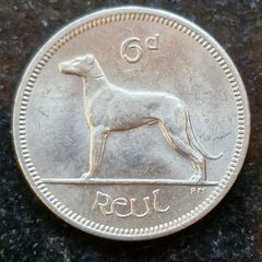 Fantastic Ireland 1968 Six Pence 6d coin