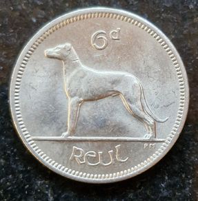 Fantastic Ireland 1968 Six Pence 6d coin