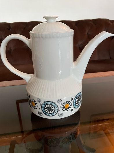 Vintage Kathie Winkle Renaissance Coffee Pot Staffordshire Ironstone England