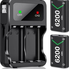 Rechargeable Battery Pack for Xbox One/Series X|S,2x6200mWh Xbox Controller Battery Pack for Series X|S/S/X/Elite Controller-Q08