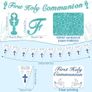 Holy Communion Decorations for Boy, Blue First Holy Communion Decorations Confirmation Decorations, Cross, Pigeon Banner Pennant Bunting, Balloons,Cake Topper for Boys Communion Christening Gift Image 3