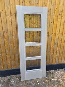 interior grey door glazed